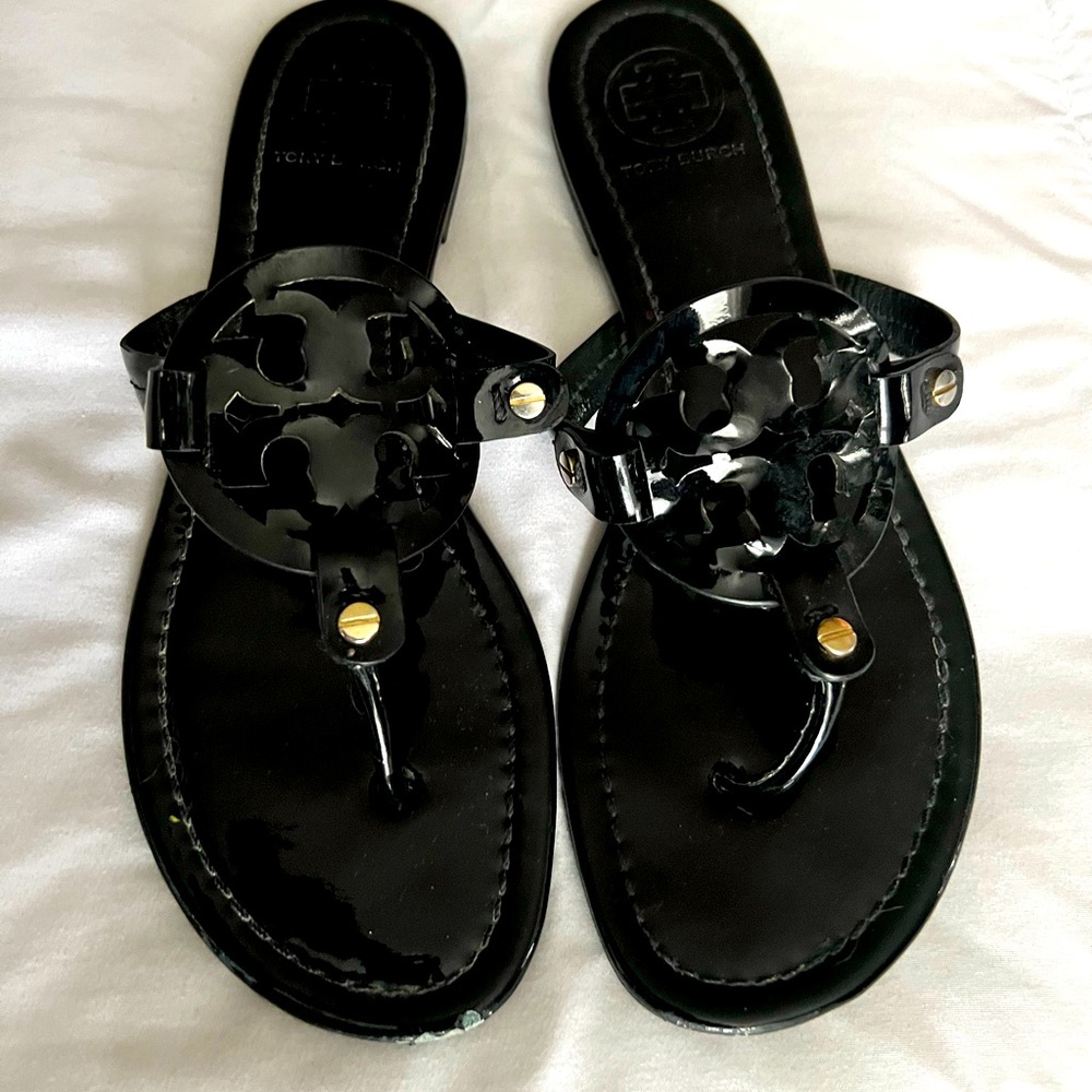 Tory Burch Black Sandals size 8 Gently Used
